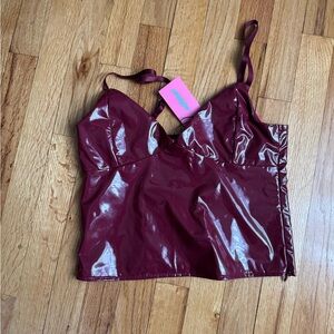 Edikted Red Camisole Bustier Top